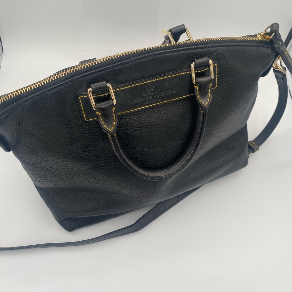 Dooney & Bourke Black Leather Florentine Vachetta Satchel - Picture 4 of 12